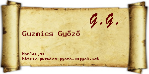 Guzmics Győző névjegykártya